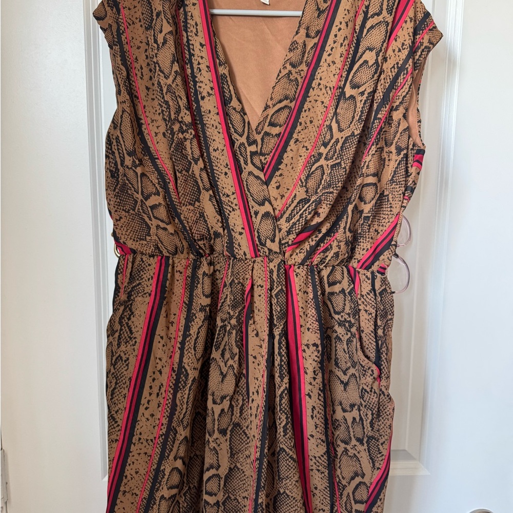 GB Red & Brown Wrap Sundress – Size L